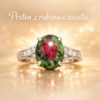 Prsten z rubínu v zoisitu