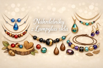 Náhrdelníky z Lampglas skla