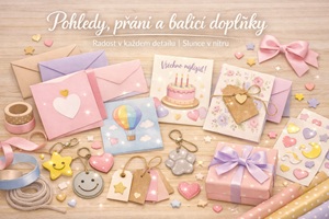 Pohledy, přání a balicí doplňky 