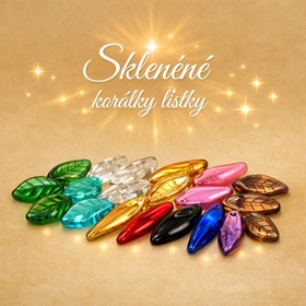 Skleněné korálky lístky