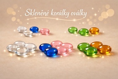 Skleněné korálky oválky