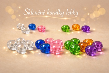 Skleněné korálky lebky
