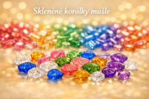 Skleněné korálky mušle