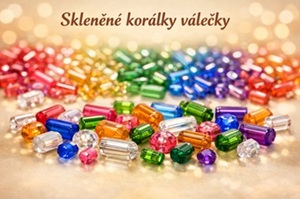 Skleněné korálky válečky