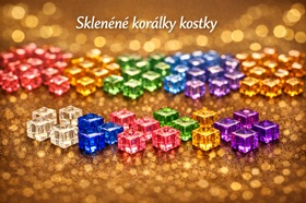 Skleněné korálky kostky
