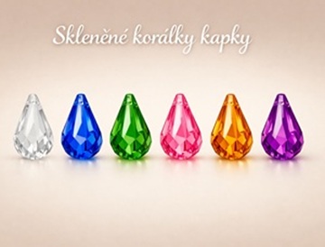 Skleněné korálky kapky