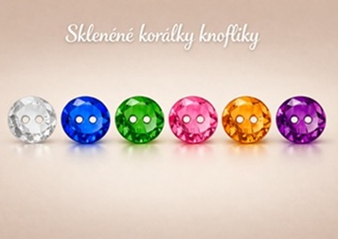 Skleněné korálky knoflíky