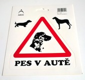 Pes v autě – samolepka