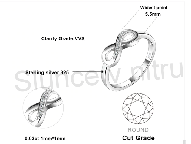 Postříbřený prsten Nekonečno (BE24)