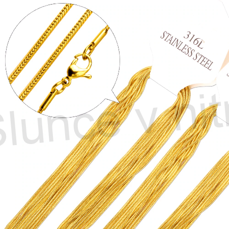 Plochý hadí řetízek chirurgická ocel 2,3 mm, 55 cm zlatý (Y2)