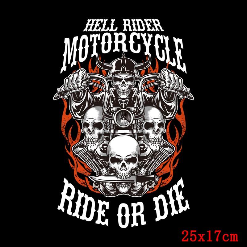 Moto nášivka Motorcycle Ride of Die velká (C338)