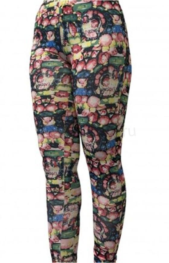 Dámské růžové barevné elastické legíny M/L (K193)