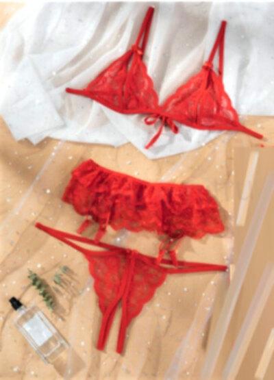 Krajkové sexy spodní prádlo - Set, sada červená 1 (K208)