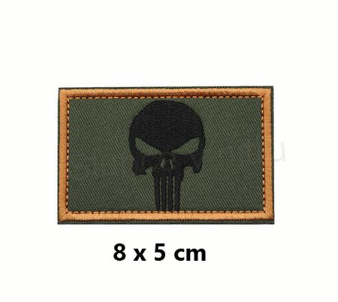 Vojenská našivka - Punisher na suchý zip včetně nášivky číslo 2 (C668)