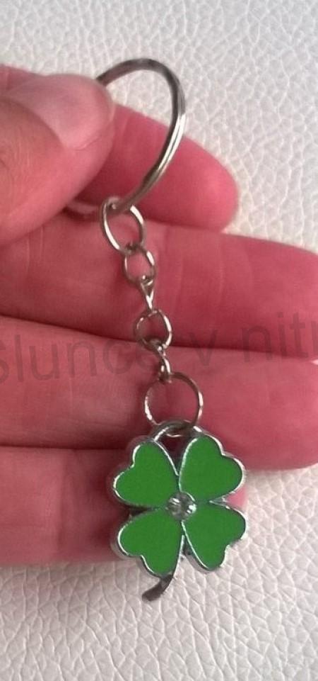 Přívěsek, klíčenka na klíče Čtyřlístek zelený (D722)