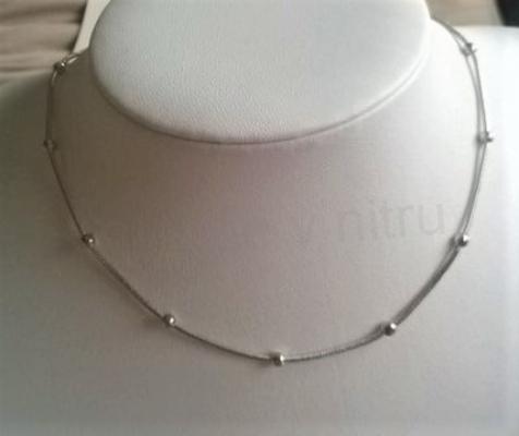 Náhrdelník choker řetízkový s kuličkami platinový (BD731)