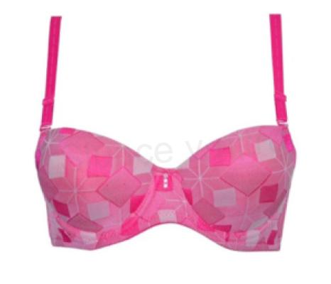 Dámská Push-up lehká podprsenka s kosticemi růžová velikost 34 (K347)