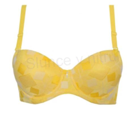 Dámská Push-up lehká podprsenka s kosticemi žlutá velikost 34 (K347)
