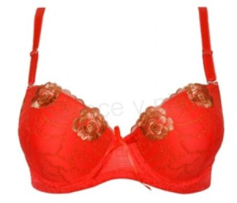 Dámská Push-up podprsenka LADY tvarujicí, modelující s kosticemi červená velikost 34 (K348)