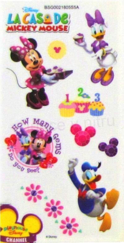 Samolepky, obtisky Mickey Mouse kreslené 17,5 x 9 cm číslo 1 (E815)