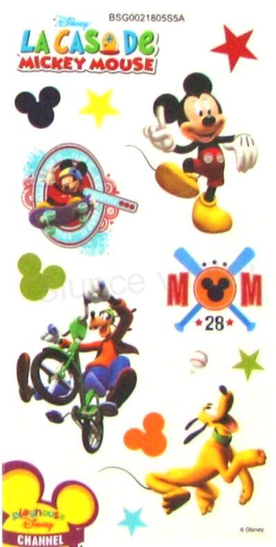 Samolepky, obtisky Mickey Mouse kreslené 17,5 x 9 cm číslo 3 (E815)