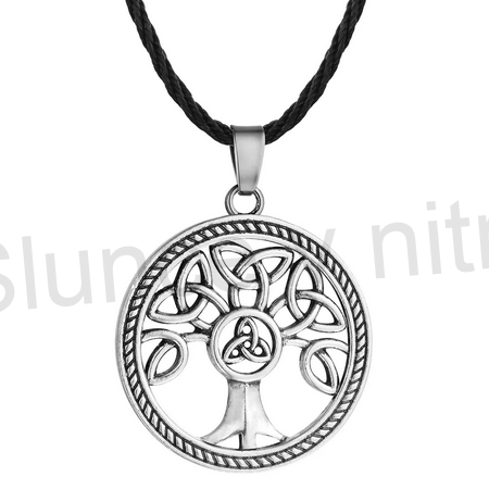 Náhrdelník s přívěškem Strom života a Triquetra - starostříbro (BD746)