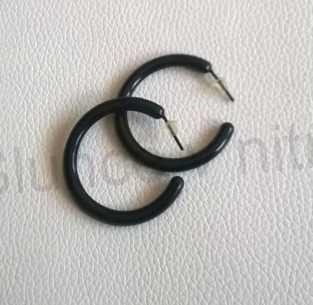 Náušnice kruhy hypoalergení velikost 3,6 cm černé (BB741)