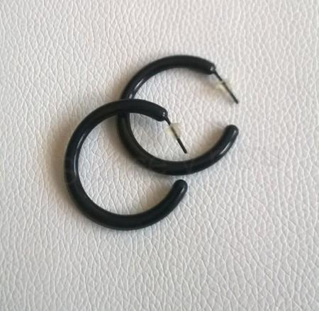 Náušnice kruhy hypoalergení velikost 4,8 cm Černé (BB742)