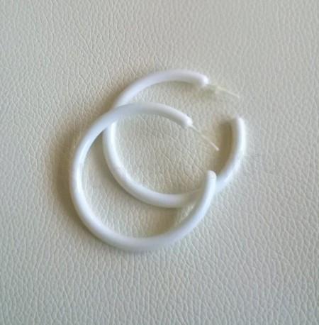 Náušnice kruhy hypoalergení velikost 6,5 cm bílé (BB743)