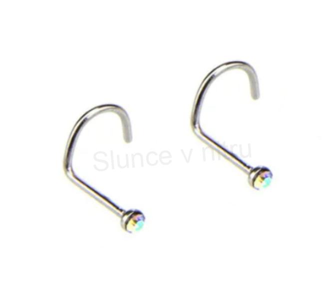 Piercing do nosu nerezová ocel 9,5 mm duhový (BB769)
