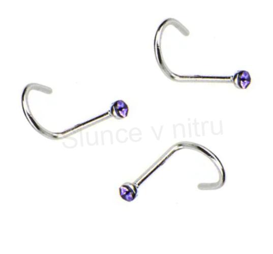 Piercing do nosu nerezová ocel 9,5 mm tmavě modrý (BB769)