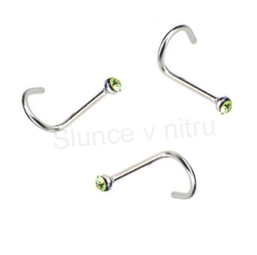 Piercing do nosu nerezová ocel 9,5 mm zelený (BB769)