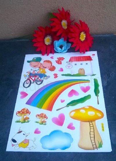 3D Dětská Samolepicí tapeta, dekorace Duha (E875)