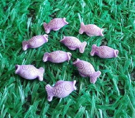 Fialový korálek ryba 17 x 8,5 mm (AC76)