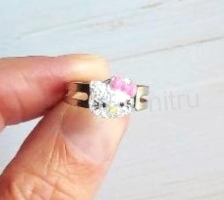 Dětský, dívčí jemný prsten pokemon kočička Hello Kitty (BP414)