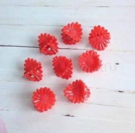 Mini skřipec do vlasů barevná kytička 18 x 18,2 mm červená (H540)