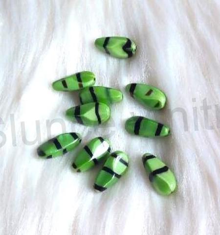 Tvarované skleněné korálky 20 x 10 mm - 10 ks (AC395)