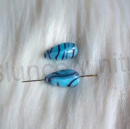 Tvarované skleněné korálky 20 x 10 mm - 2 kusy (AC397)