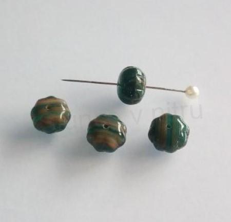 Skleněný korálek dýně 11 mm - 4 kusy (AC601)