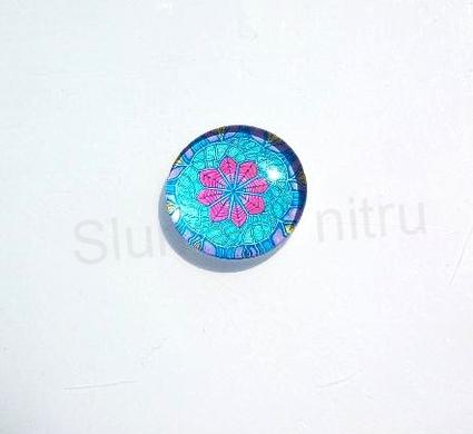 Kabošon kulatý - sklo 25 mm Mandala (AD169)