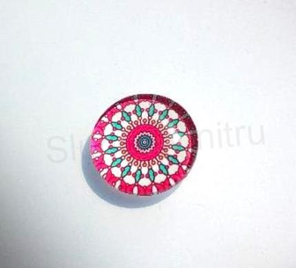 Kabošon kulatý - sklo 25 mm Mandala (AD180)