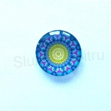Kabošon kulatý - sklo 25 mm Mandala (AD216)