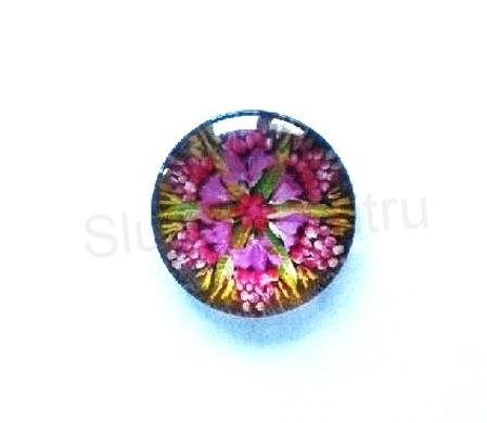 Kabošon kulatý - sklo 25 mm Mandala (AD217)