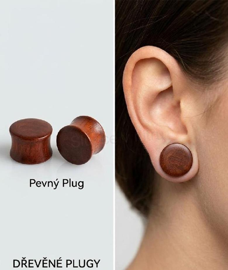 Dřevěný plug do ucha 12 mm ze santalového dřeva (BB797)