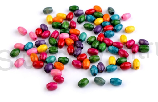 Dřevěné korálky 5 x 8 mm barevný mix - 80 kusů (AC84)