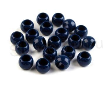 Plastové korálky s velkým průvlekem 7 x 10 mm, Tmavě modré (AC86)