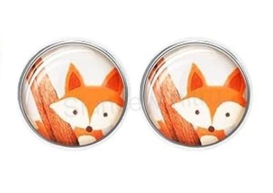 Dívčí náušnice klipsny Liška z nerez oceli 16 mm (BB847)