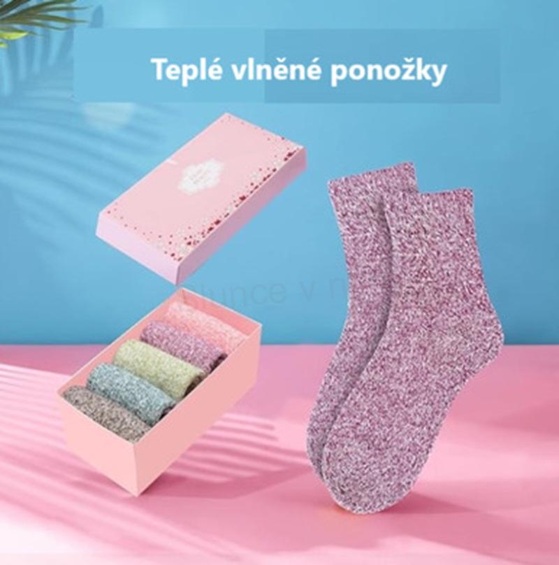 Vysoce kvalitní vlněné ponožky 5 párů velikost 38–42 (K521)