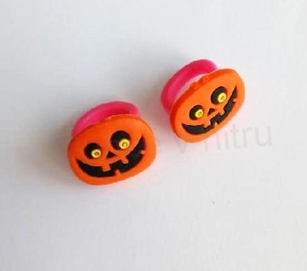 Dětský prsten halloween dýně růžový tmavý (BP517)