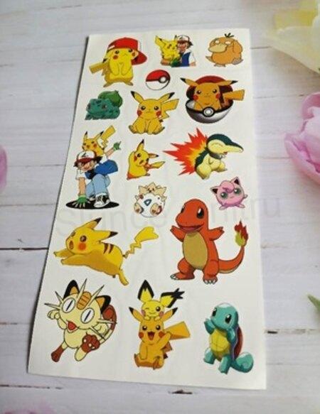 Voděodolné, dočasné tetovaní Pokemon, Pikachu C (E988)